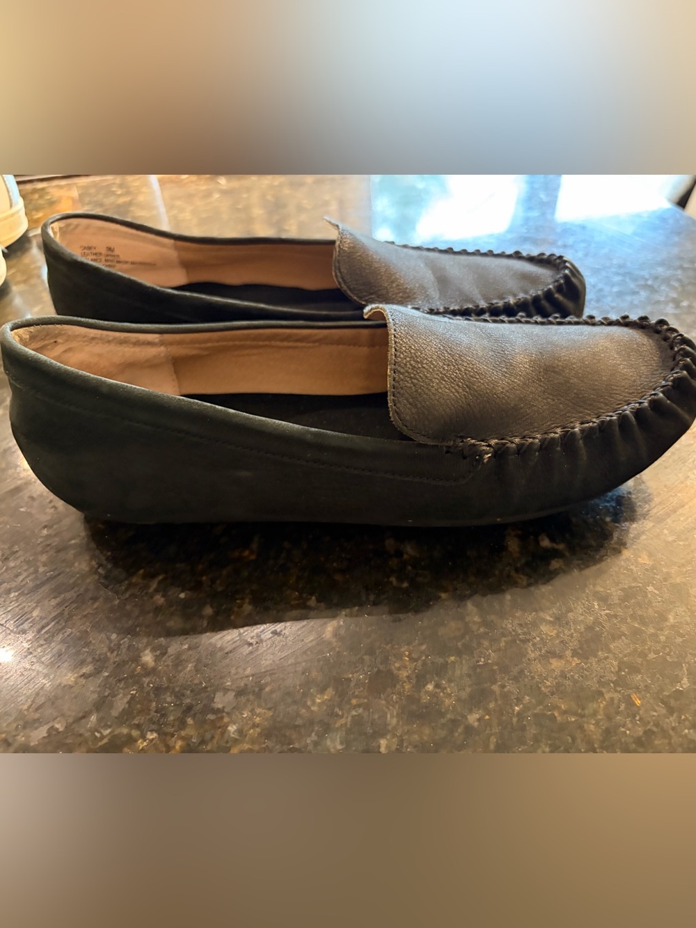 Black Leather Preppy Loafers size 9